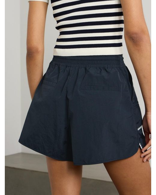 Sea Blue Evelyn Embroidered Shell Shorts