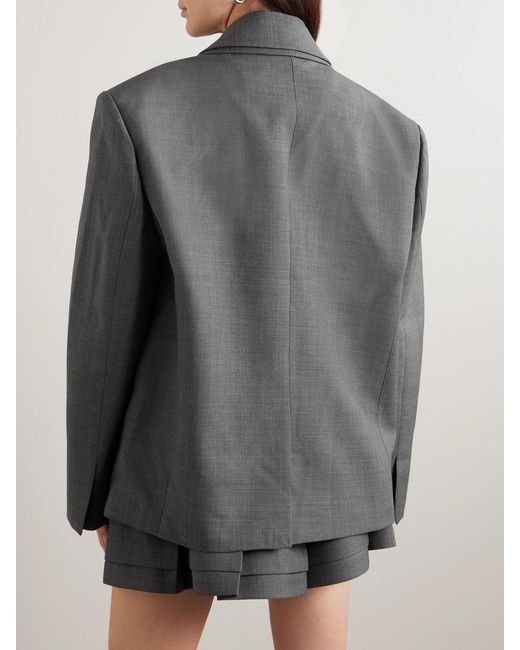ShuShu/Tong Gray Layered Flannel Blazer