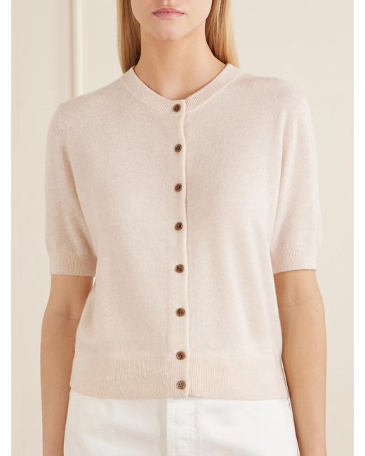Lisa Yang Natural Marene Cashmere Knit Cardigan