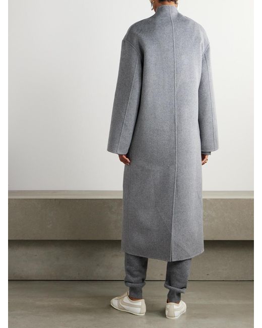 Loulou de Saison Gray Amory Double-Breasted Wool And Cashmere-Blend Coat