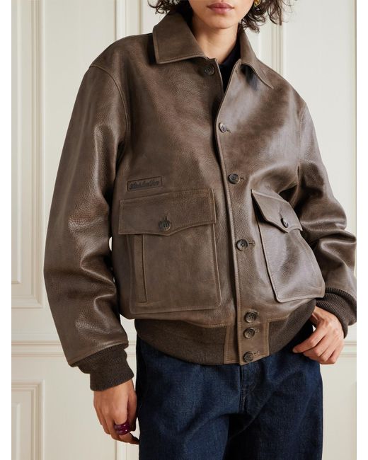 Aimé Leon Dore Brown Leather Jacket