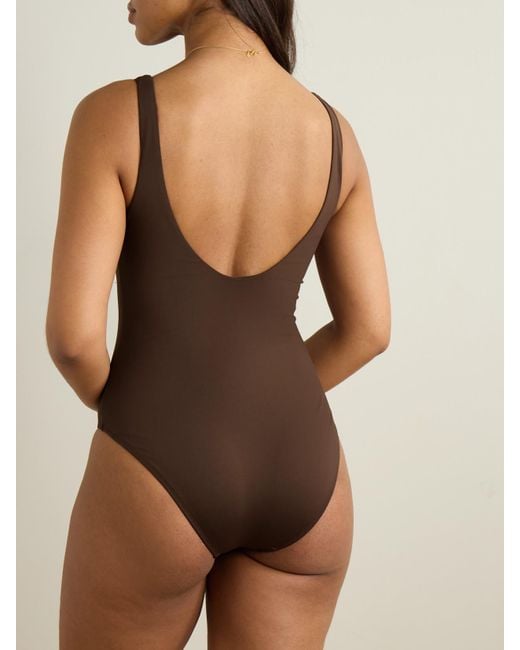 St. Agni Brown Scoop Recycled Swimsuit
