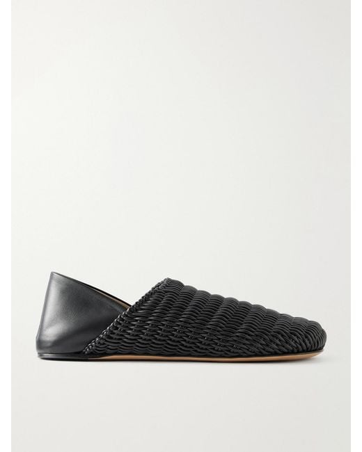 J.W. Anderson Black Woven Leather Mules