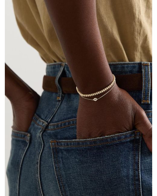 Sydney Evan Natural Small Evil Eye 14-Karat, Diamond And Sapphire Bracelet
