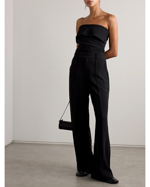 Proenza Schouler Black Felicity Strapless Layered Ruched Crepe Top