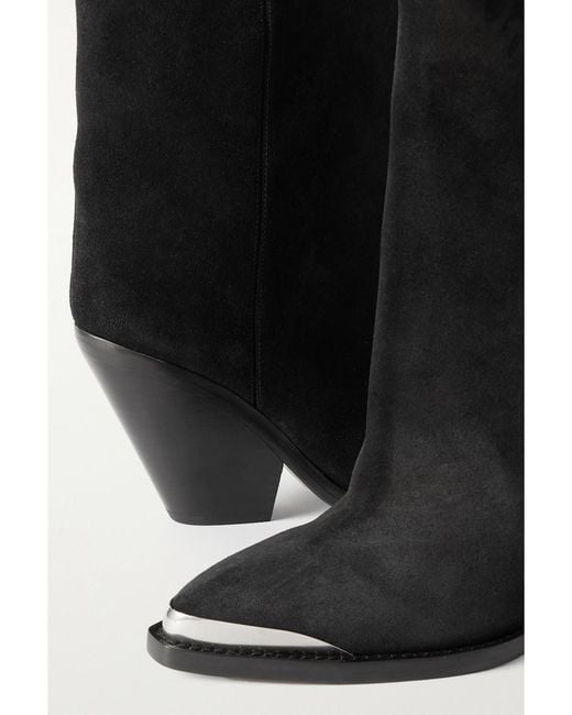 Isabel Marant Black Ladel Embellished Suede Ankle Boots