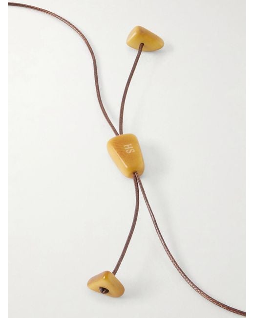 Hunting Season Natural The Loop Beaded Tagua And Leather Necklace
