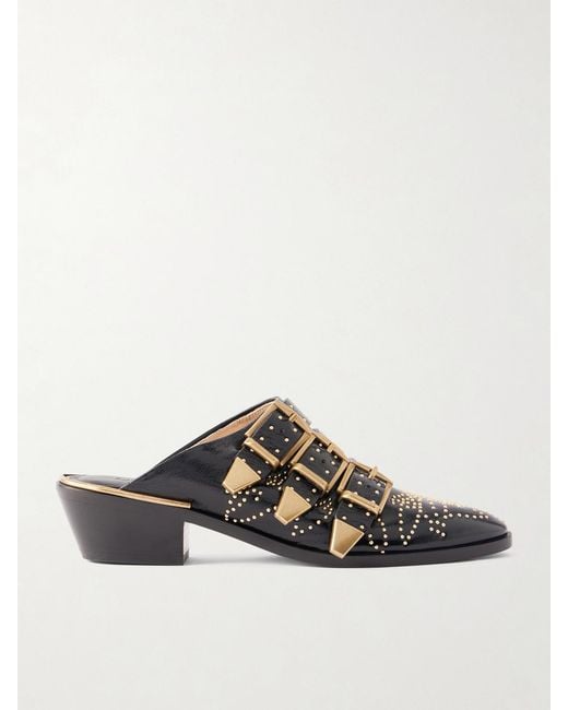 Chloé Black Susanna Studded Leather Mules