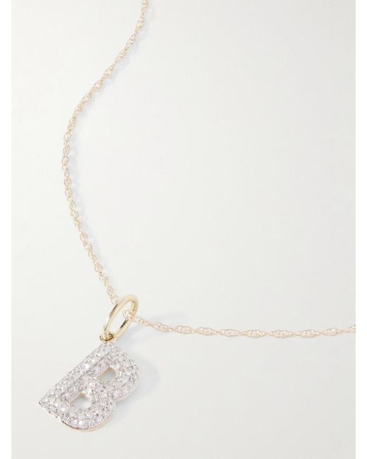 STONE AND STRAND Natural Bold Initial 10-Karat Diamond Necklace