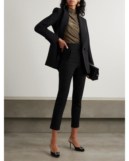 Veronica Beard Black Stila Verkürzte Hose Mit Geradem Bein Aus Crêpe