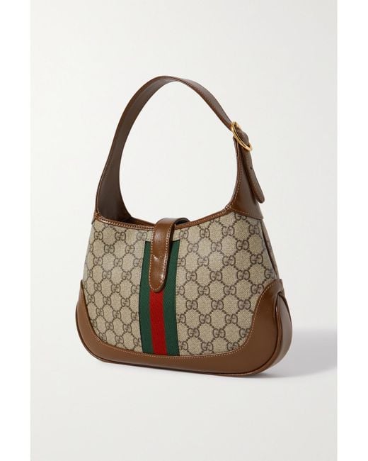 Sac Porté Épaule En Toile Enduite À Ruban Web Et En Cuir Jackie 1961 Small Gucci en coloris Natural