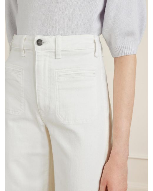 Khaite White Delmonico High-Rise Wide-Leg Jeans