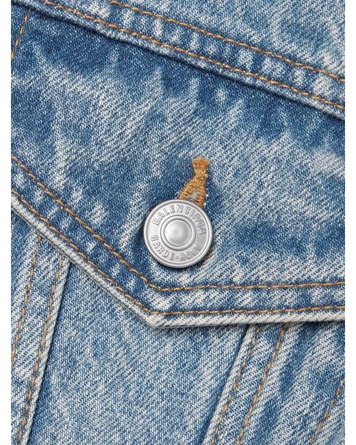 Balenciaga Hourglass Oversized Denim Jacket in Blue Lyst