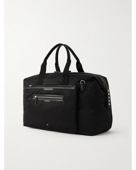 Anya Hindmarch Black Inflight Maxi Studded Leather-Trimmed Econyl Weekend Bag