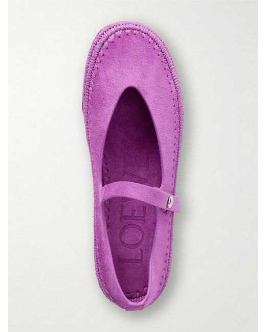 Loewe Purple Paula's Ibiza Rio Suede Mary Jane Espadrilles