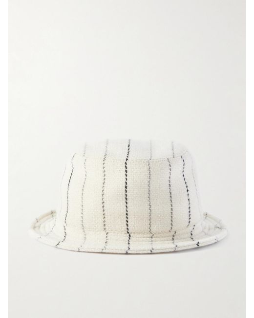Gabriela Hearst Natural Kiran Striped Cashmere And Wool-Blend Bucket Hat