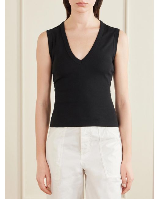 Flore Flore Black Dewi Organic Cotton-Jersey Tank