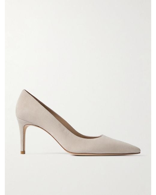 Stuart Weitzman Natural Stuart Power Suede Pumps