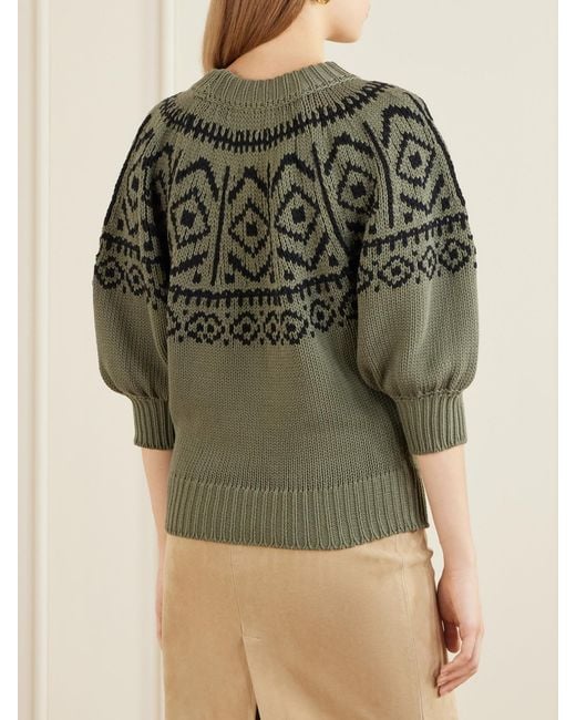 Altuzarra Gray Howard Intarsia-Knit Cotton-Blend Sweater