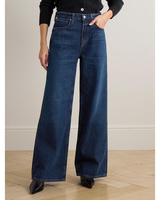 Citizens of Humanity Blue Paloma Mid-Rise Wide-Leg Jeans