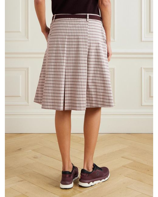 Tory Sport Multicolor Midirock Aus Kariertem Twill Mit Falten Und Gürtel