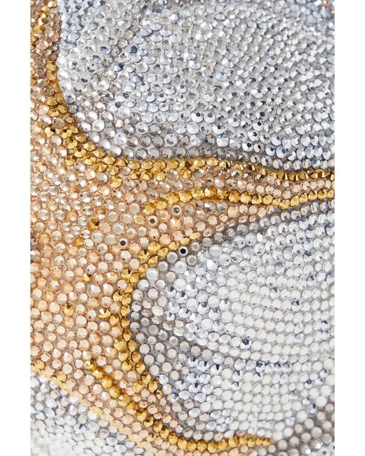 Judith Leiber Gray Rose Desiree Crystal-Embellished-Tone Clutch