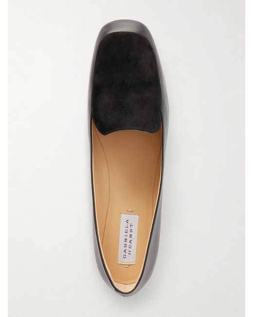Gabriela Hearst Black Aveda Suede-Trimmed Leather Loafers