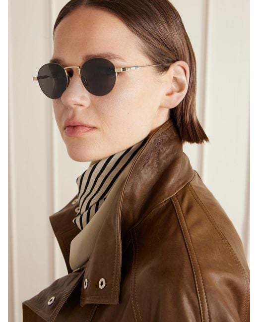 Céline Metallic Oro Round-Frame-Tone Sunglasses