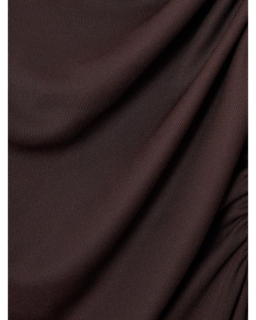 Johanna Ortiz Purple Silent Solstice Cape-Effect Satin-Jersey Midi Dress