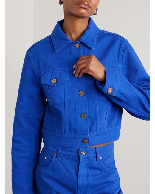 Gabriela Hearst Blue Bronte Cropped Recycled-Denim Jacket