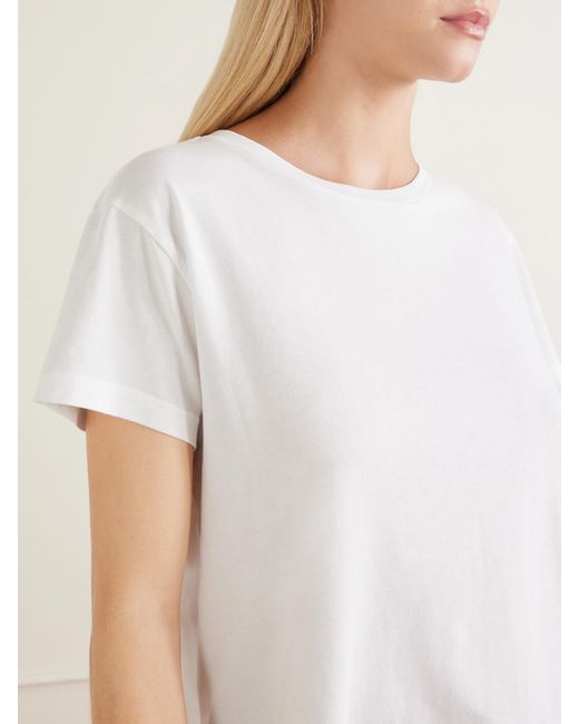 Agolde White Adine Cotton-Jersey T-Shirt