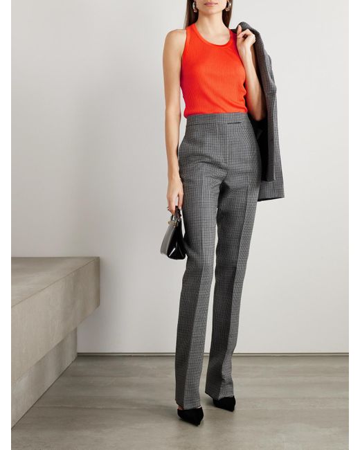 Ferragamo Orange Ribbed Jersey Tank