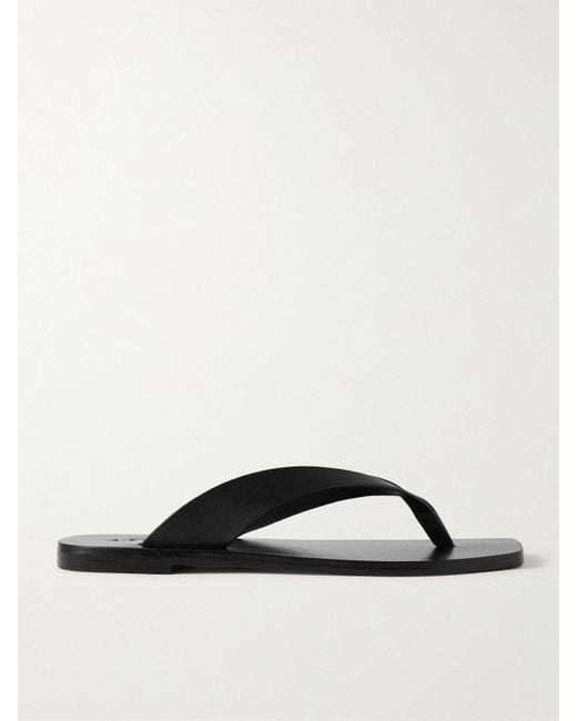 A.Emery Black Kinto Leather Flip Flops