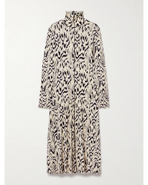 Proenza Schouler White Marion Printed Jersey Turtleneck Midi Dress