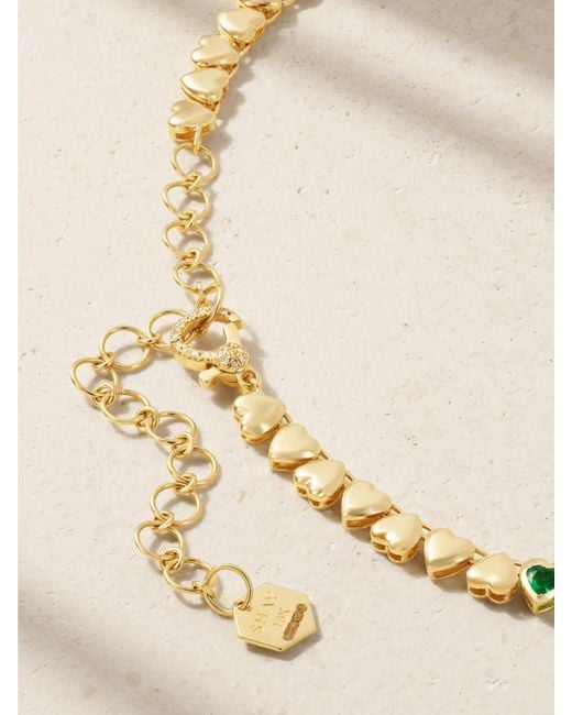 SHAY Natural 18-Karat, Emerald And Diamond Necklace