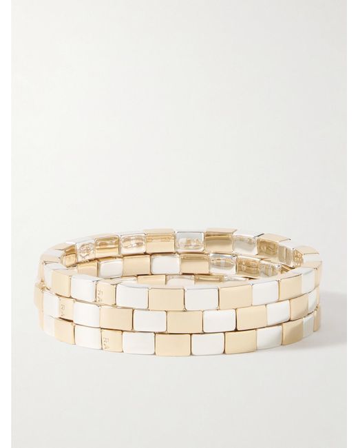 Roxanne Assoulin Natural Level Up Set Aus Drei- Und Silberfarbenen Armbändern