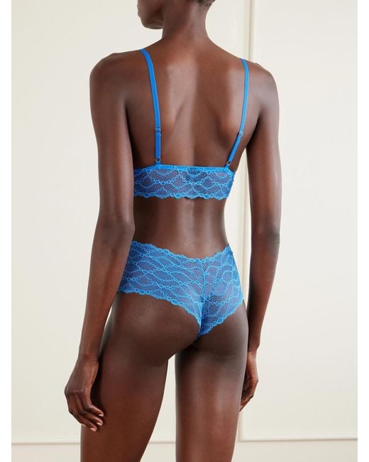 Kiki de Montparnasse Blue Mon Cheri Lace Briefs