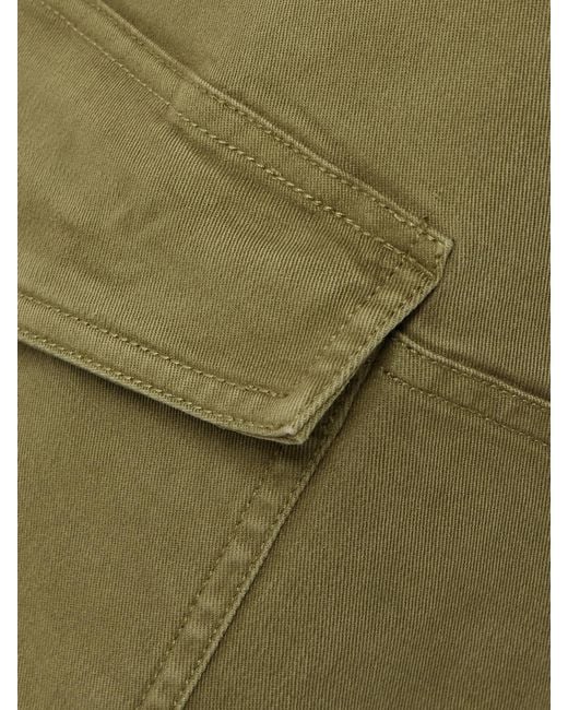 FRAME Green The Station Cropped Twill Straight-Leg Cargo Pants