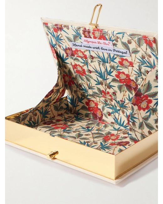 Olympia Le-Tan White Fondue Fromage Embroidered Appliquéd Canvas Clutch