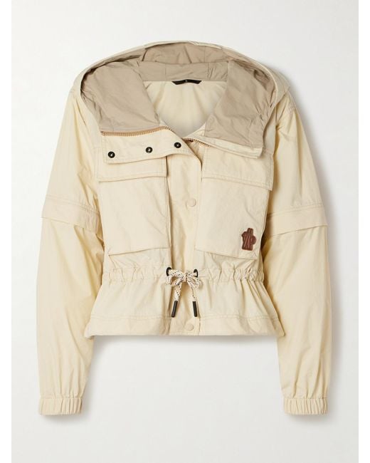 Moncler Natural Limosee Hooded Crinkled-Shell Jacket