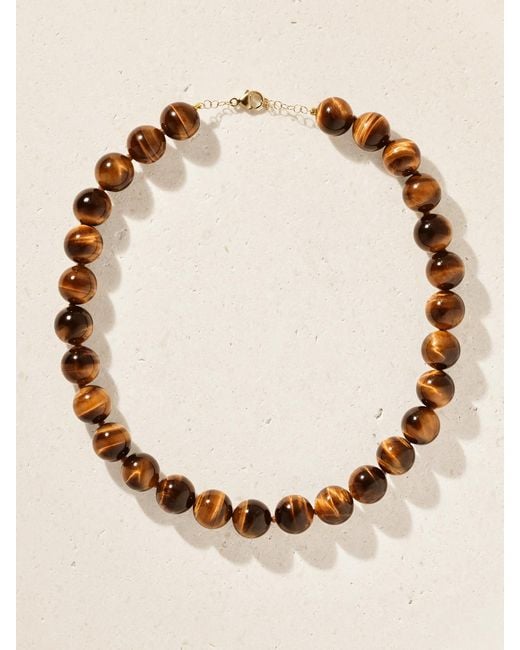 JIA JIA Natural Oracle 14-Karat, Tiger's Eye And Crystal Necklace