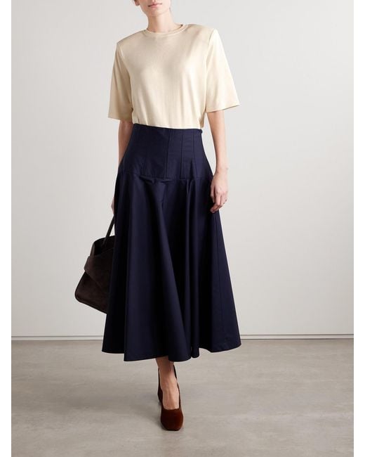 Altuzarra Natural Lilou Oversized Silk And Cotton-Blend Jersey T-Shirt