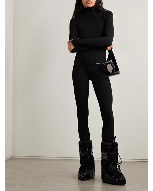 CORDOVA Black Sol Ribbed-Knit Leggings