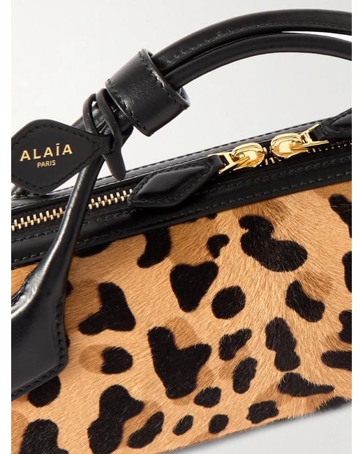 Alaïa Multicolor Le Teckel Tote Aus Kalbshaar Mit Leopardenprint Und Lederbesätzen