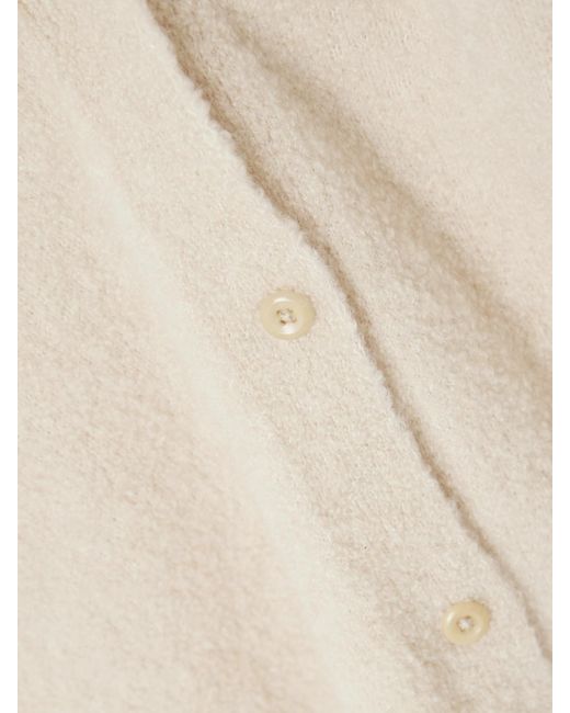The Elder Statesman Natural Cashmere And Silk-Blend Bouclé Cardigan