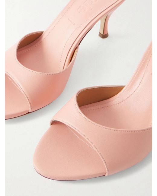 Aeyde Pink Samia Leather Mules