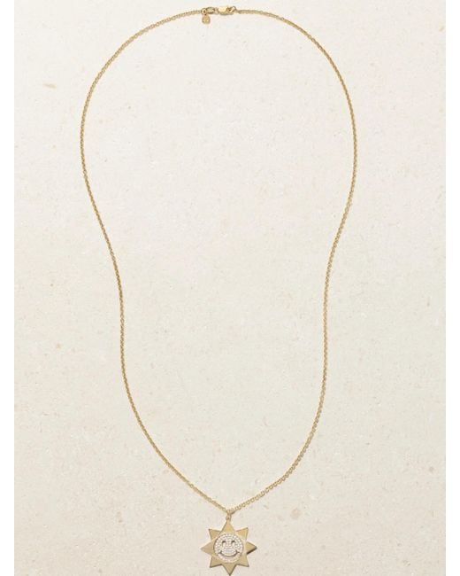 Sydney Evan Metallic 14-Karat Diamond Necklace
