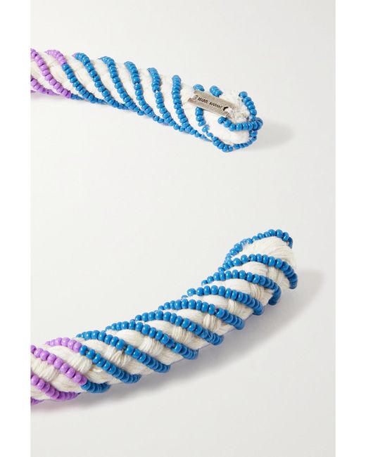 Isabel Marant Pink Tekoa Beaded Braided Cotton Necklace