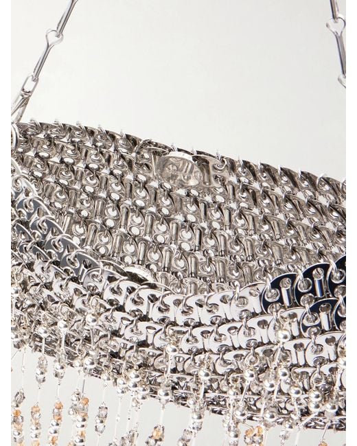 Rabanne White Sac A Main Beaded Chainmail Shoulder Bag