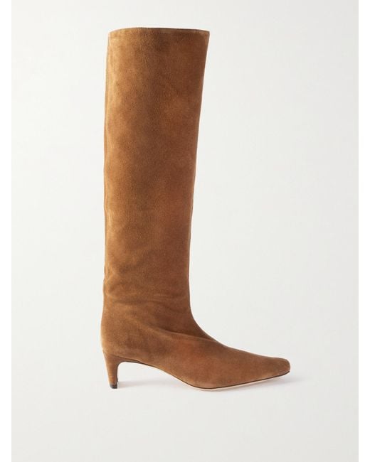 Staud Brown Wally Suede Knee Boots